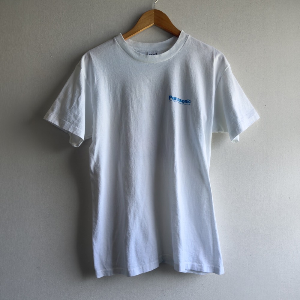 Vintage 90's Panasonic Hawaii Graphic T-Shirt Large White Anvil Single Stitch